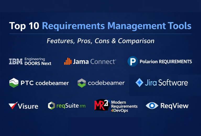 Check Required Features Top 10 Requirements Management Tools: Features, Pros, Cons & Comparison ...