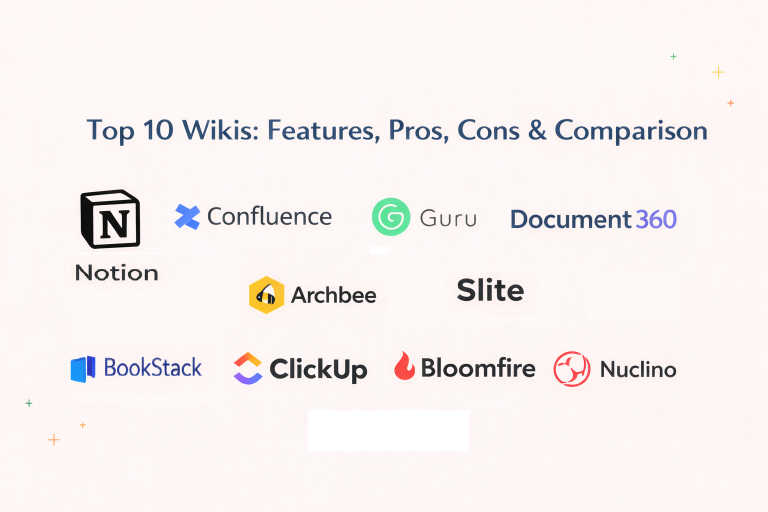 Top 10 Wikis: Features, Pros, Cons & Comparison - DevOps Consulting