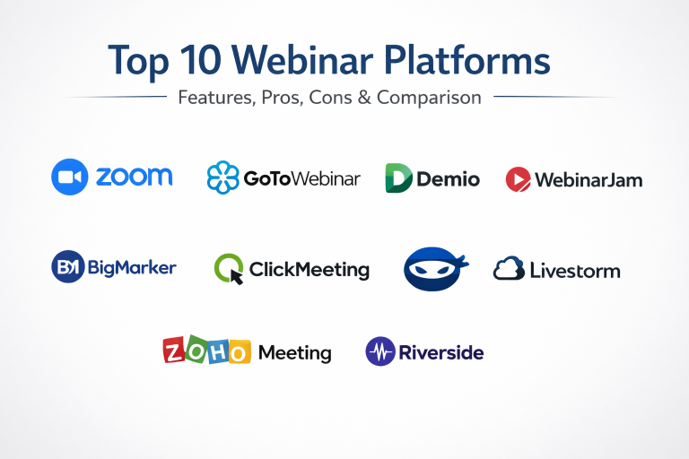 Top 10 Webinar Platforms: Features, Pros, Cons & Comparison - DevOps ...
