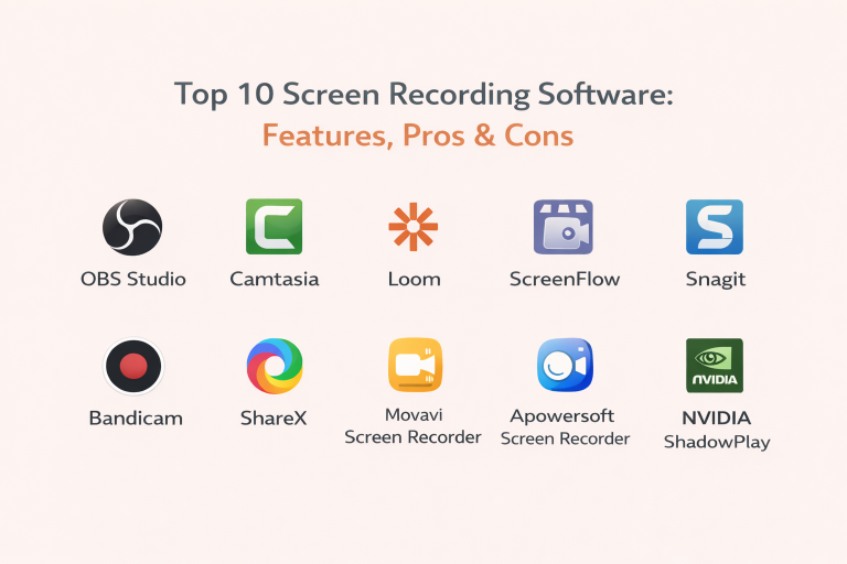 Top 10 Screen Recording Software: Features, Pros, Cons & Comparison ...